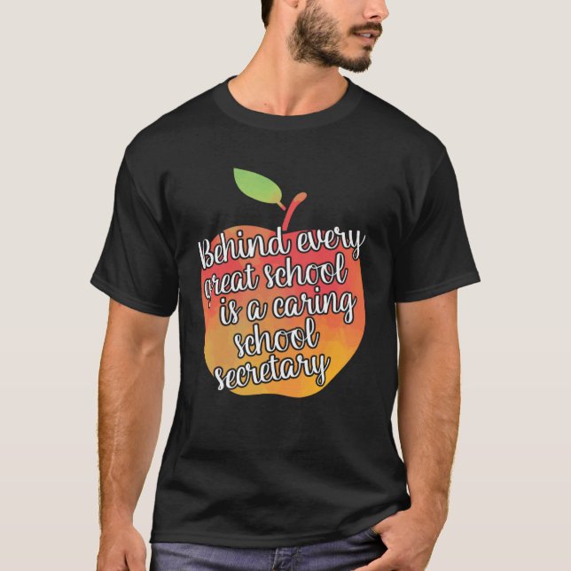Caring School Secretary T Shirt (Framsida)
