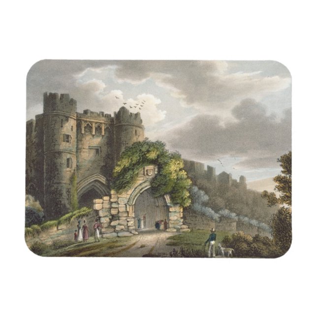 Carisbrook Castle från Isle of Wight Illustr Magnet (Horisontell)