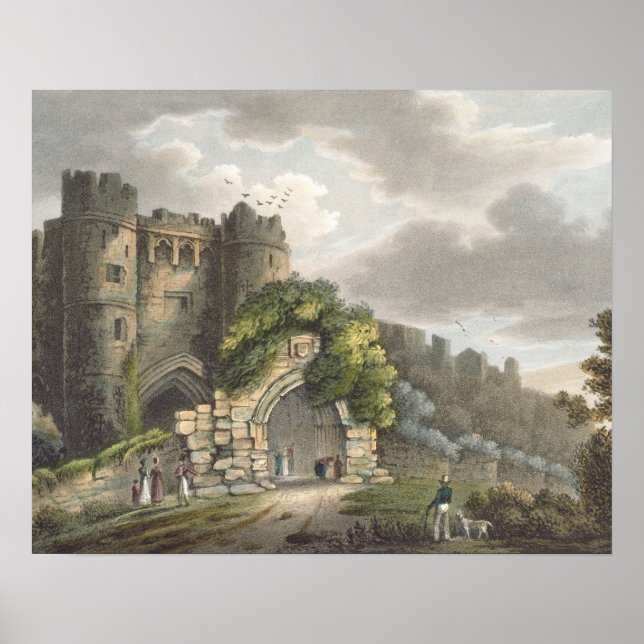 Carisbrook Castle från Isle of Wight Illustr Poster (Framsidan)