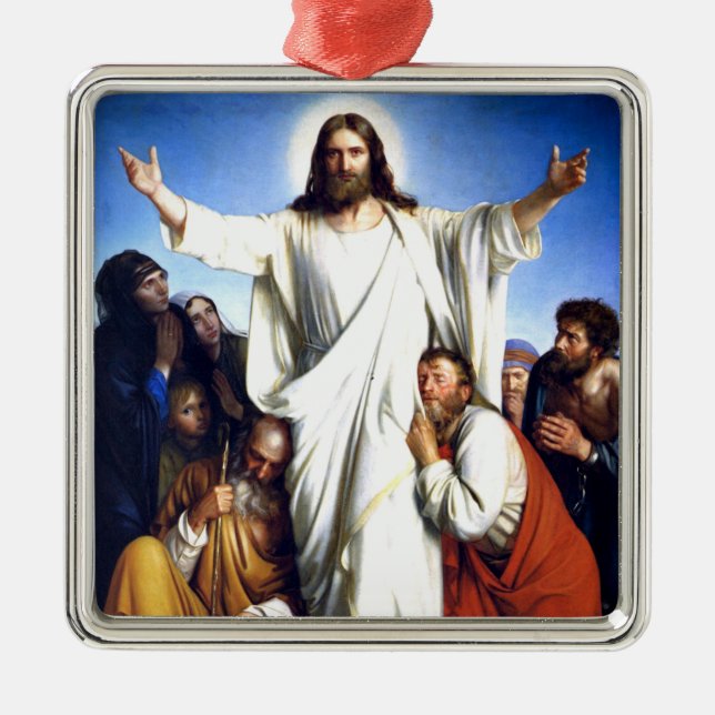 Carl Bloch artwork, Christus Consolator Julgransprydnad Metall (Framsidan)