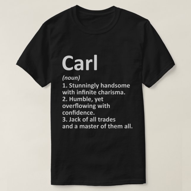 CARL Definition Personlig Namn Funny Birthday G T Shirt (Design framsida)