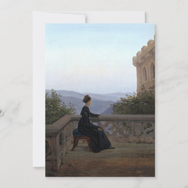 Carl Gustav Carus - Woman på Balcony Inbjudningar (Framsida)