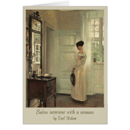 Carl Holsøe Salon interieur med kvinna CC0573 Hälsningskort