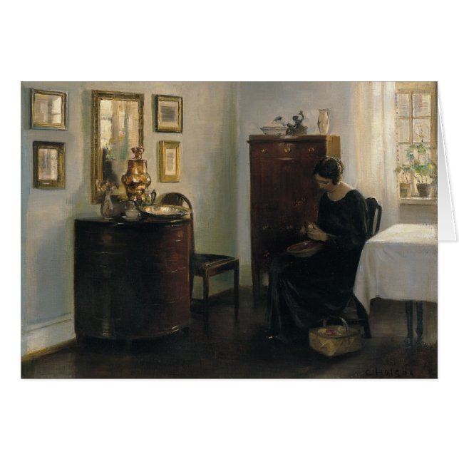 Carl Holsøe Woman med Fruit Bowl CC0449 Hälsningskort (Framsidan Horizontal)