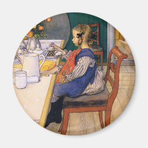 Carl Larsson A Late Riser's Miserable Breakfast Magnet