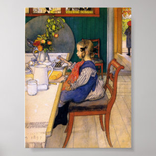 Carl Larsson A Late Riser's Miserable Breakfast Poster