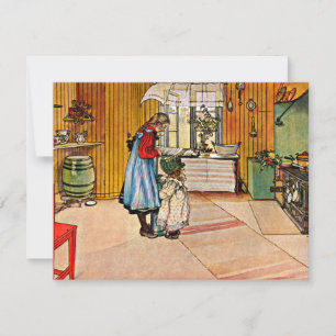 Carl Larsson art: Köket, populär målning Kort
