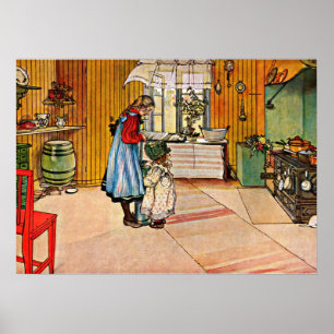Carl Larsson art: Köket Poster