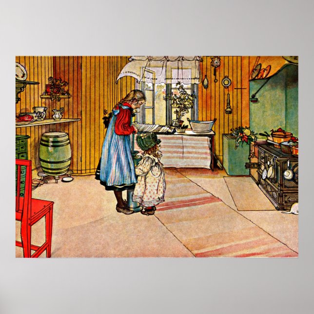 Carl Larsson art: Köket Poster (Framsidan)