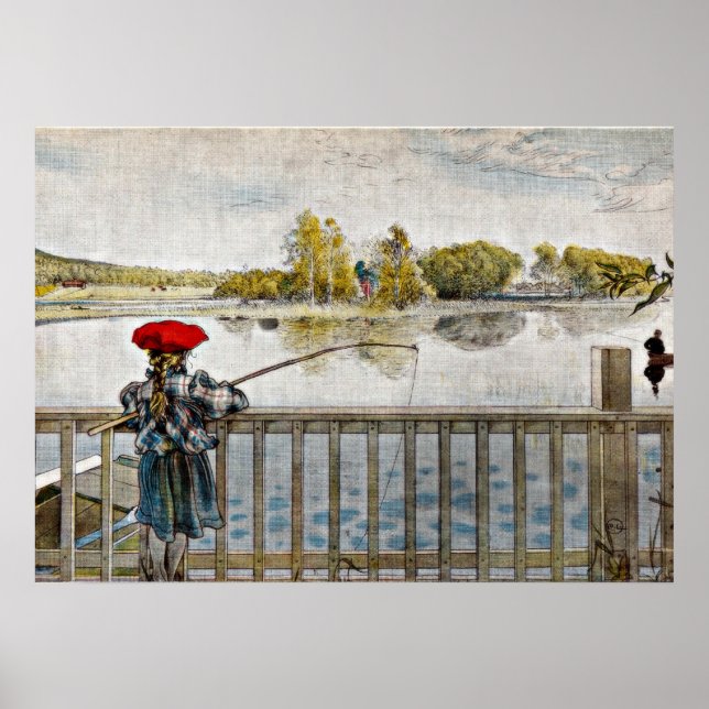 Carl Larsson art: Lisbeth Fishing Poster (Framsidan)