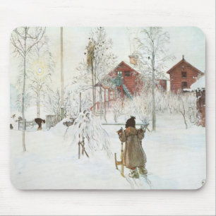 Carl Larsson - bekläda gården och tvättahuset Musmatta