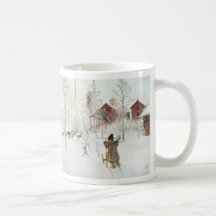 Carl Larsson beklär gården och tvättahuset Kaffemugg