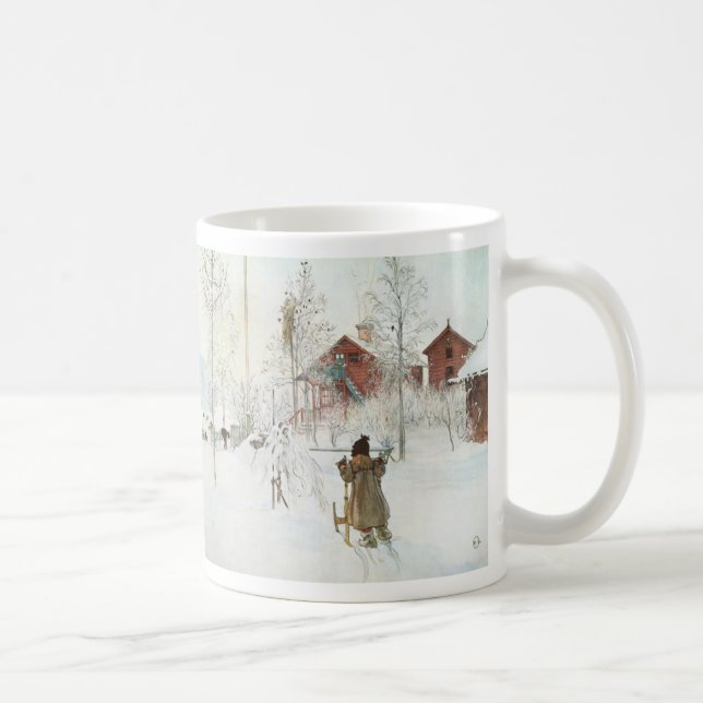 Carl Larsson beklär gården och tvättahuset Kaffemugg (Höger)