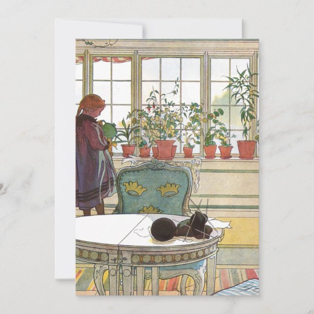Carl Larsson - Blommor på Windows Sill Inbjudningar (Framsida)