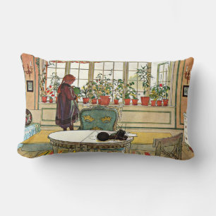 Carl Larsson - Blommor på Windows sill Lumbarkudde