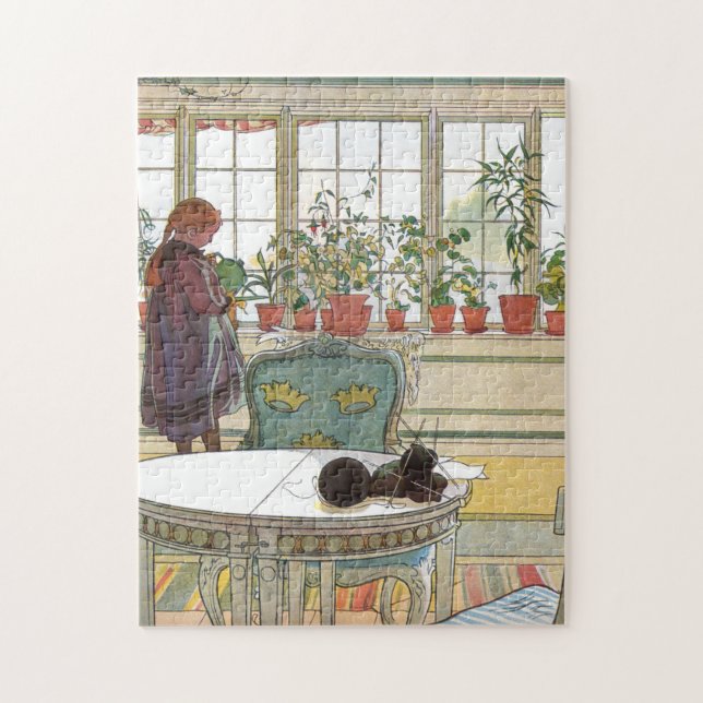 Carl Larsson - Blommor på Windows Sill Pussel (Vertikal)