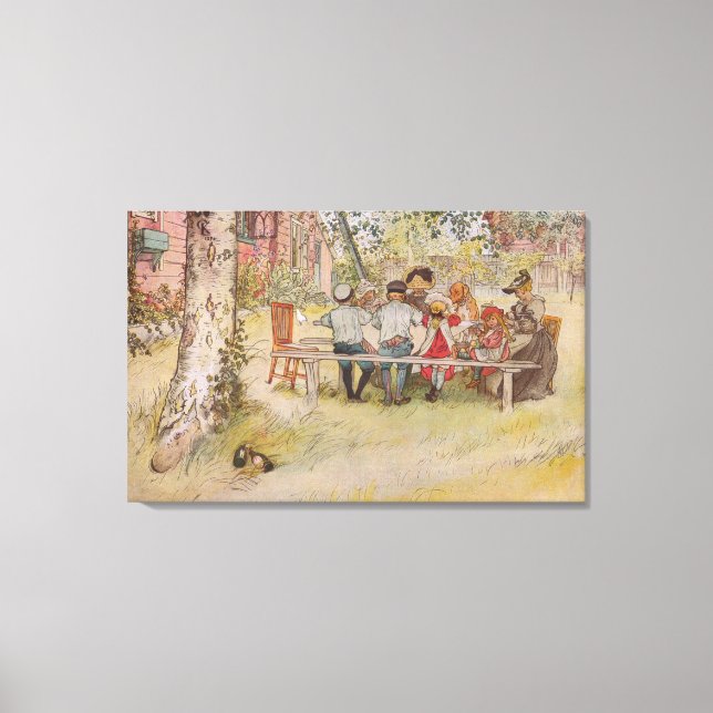 Carl Larsson Breakfast under Big Birch Canvastryck (Framsida)