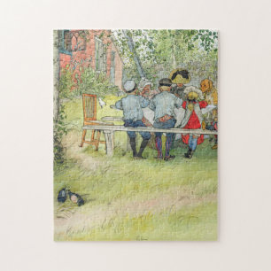 Carl Larsson Breakfast under Big Birch Pussel