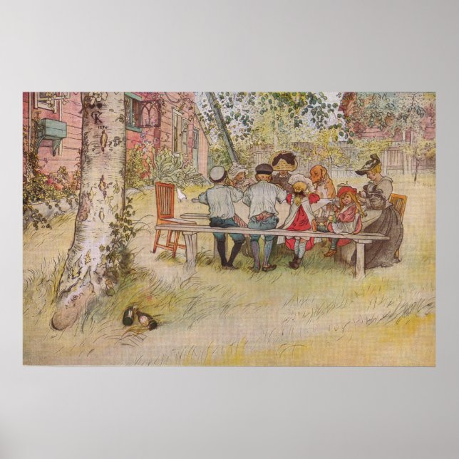 Carl Larsson Breakfast Under The Big Birch Poster (Framsidan)