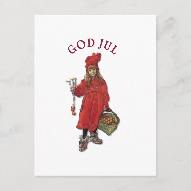 Carl Larsson Brita God Jul Christmas Greeting Helg Vykort (Framsida)