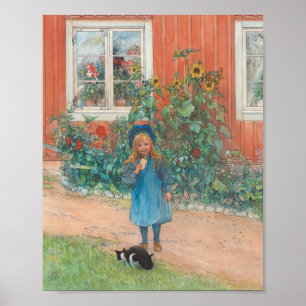 Carl Larsson - Brita med katt Poster