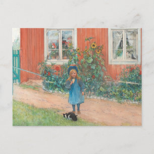 Carl Larsson - Brita med katt Vykort