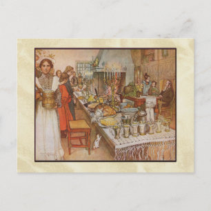 Carl Larsson Christmas Eve Dinner Helg Vykort
