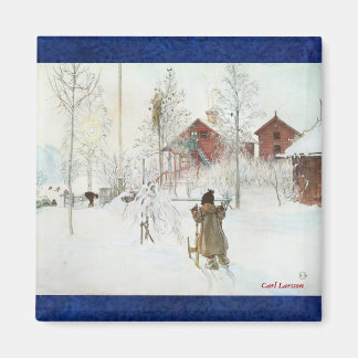 Carl Larsson Front Yard och Tvätta House Magnet