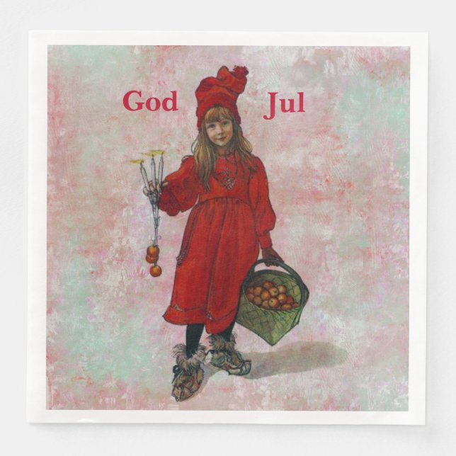 Carl Larsson Gud Jul Pappersservett (Framsida)
