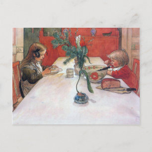 Carl Larsson jul Helgdag Evening Meal Helg Vykort