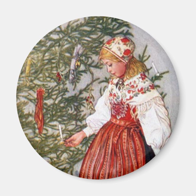 Carl Larsson Julgran Fridge Magnet (Framsidan)