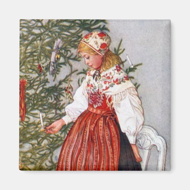 Carl Larsson Julgran Fridge Magnet (Framsidan)