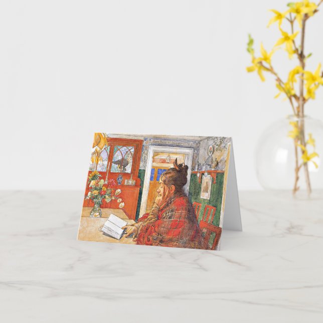 Carl Larsson - Karin Reading Kort (Gul blomma)