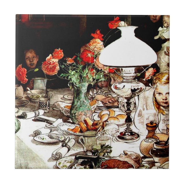 Carl Larsson - Kring lampan Kakelplatta (Framsidan)