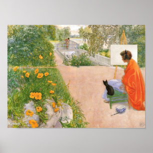 Carl Larsson målar, Bridge. Poster