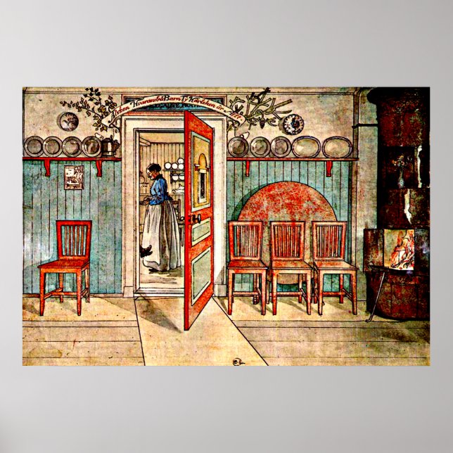 Carl Larsson-målning: Gamla Anna Poster (Framsidan)