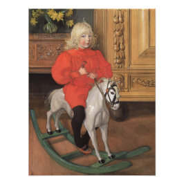 Carl Larsson Murre Boy på rockande häst Fototryck