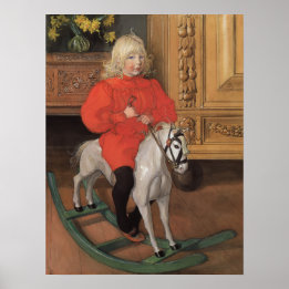 Carl Larsson Murre Boy på rockande häst Poster