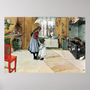 Carl Larsson Poster i köket.