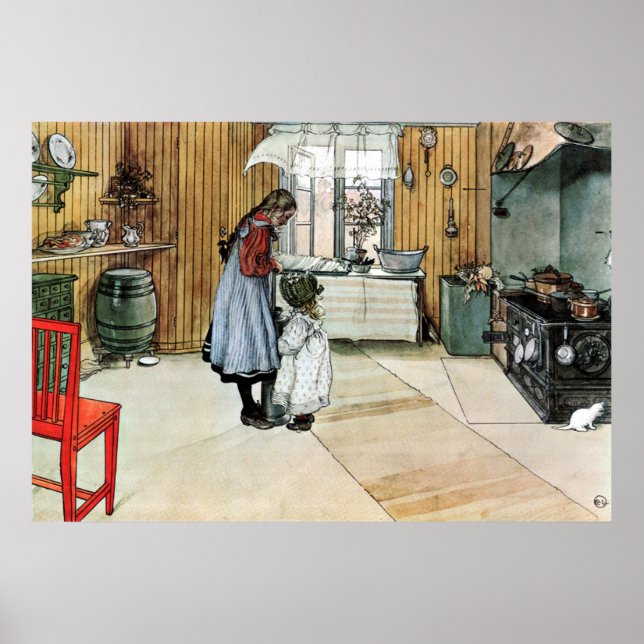 Carl Larsson Poster i köket. (Framsidan)