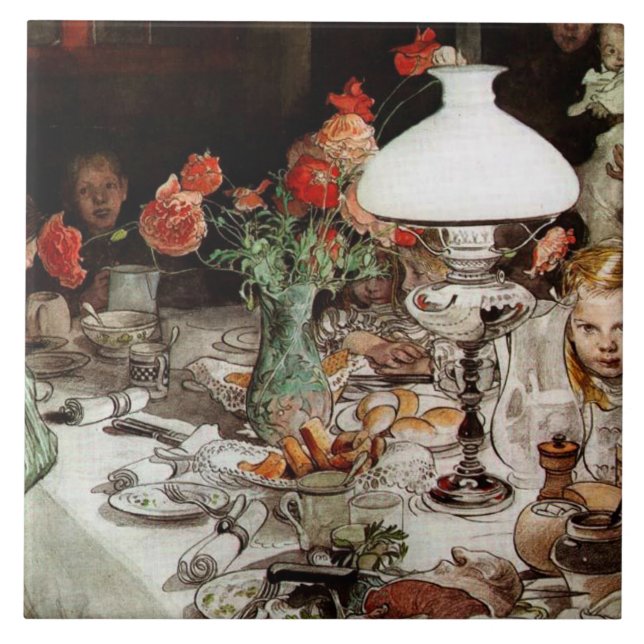 Carl Larsson - Runt lampan Kakelplatta (Framsidan)