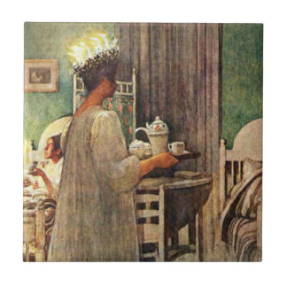 Carl Larsson St Lucia dagjul i sverige Kakelplatta