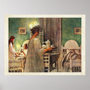 Carl Larsson St Lucia dagjul i sverige Poster