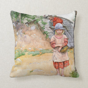 Carl Larsson vid källarefamiljdekorativ kudde