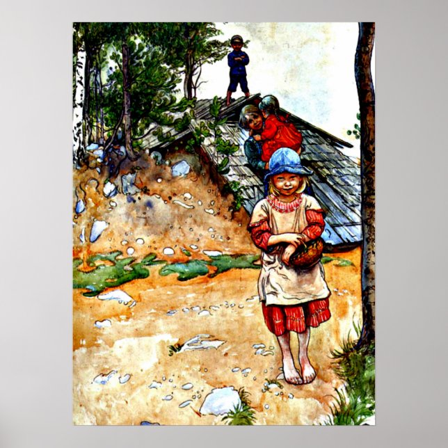 Carl Larsson. Vid källaren, Poster (Framsidan)