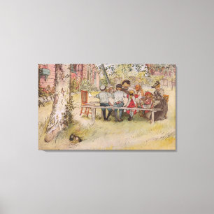 Carl Larsson Vintage Breakfast under Big Birch Canvastryck