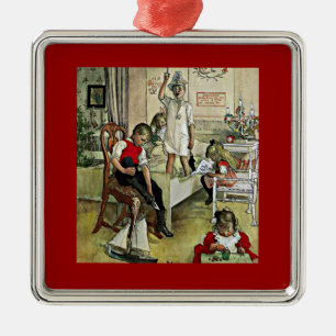 Carl Larssons konst: julmorgon, Julgransprydnad Metall