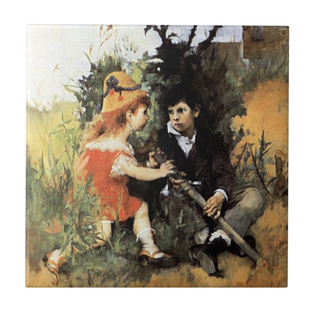 Carl Larssons konstverk, Clair Obscur,  Kakelplatta (Framsidan)