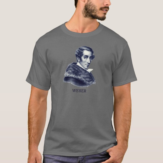Carl Maria von Weber, blått T Shirt (Framsida)