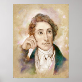 Carl Maria von Weber Porträtt im Aquarell Stil Poster